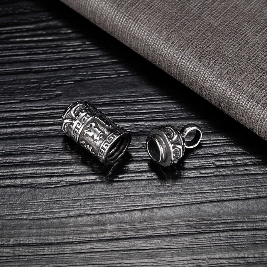 Vintage Cylinder Stainless Steel Men's Necklaces Picture5