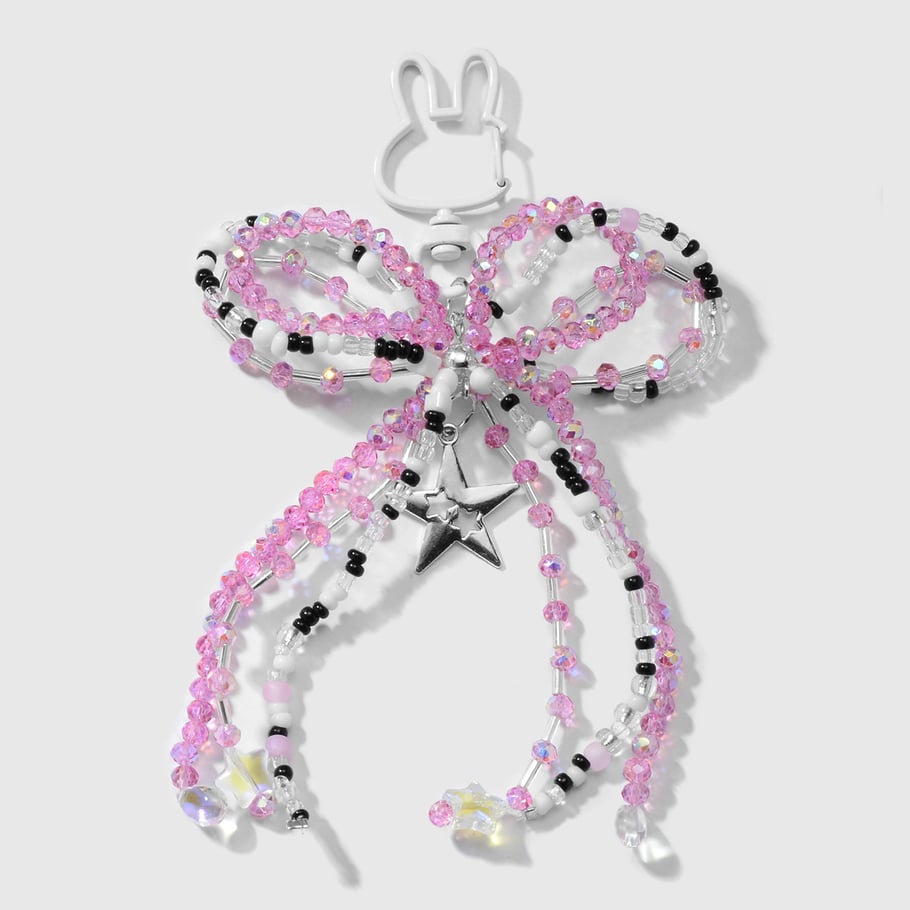 Sweet Beaded Bow Bag Charms 