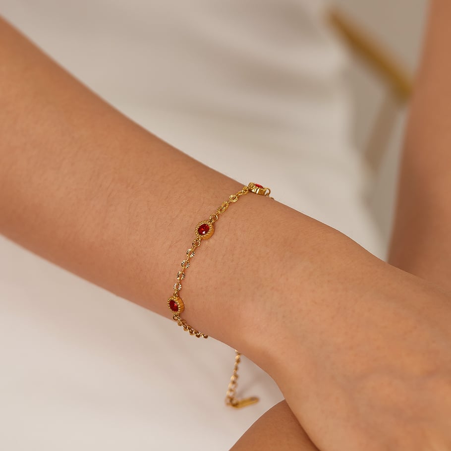 1 Stück Simple Series Tägliche geometrische Edelstahl Goldfarbene Damen-Kettenarmbänder Bild5