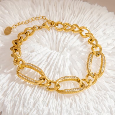 Shell Shape Stainless Steel Gold Color Chain Bracelets h5 Picture4