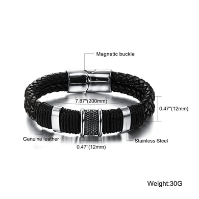 1 Piece Modern Rectangular Leather Men's Bracelets h5 Picture9