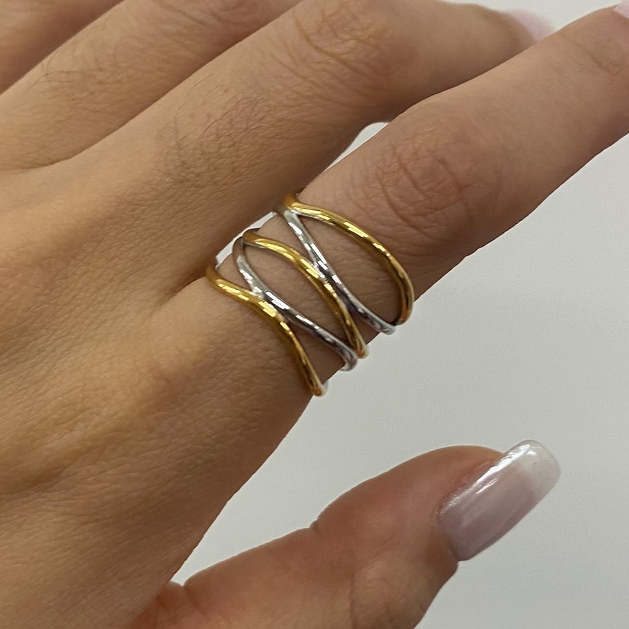 1 Piece Simple Series Stainless Steel Gold Color Women's Single Rings Picture4