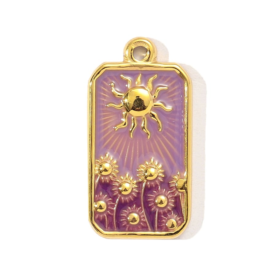 1 pezzo di lusso, serie squisita di tarocchi in acciaio inossidabile color oro, ciondolo da donna 