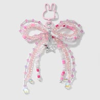 1 pink bow keychain 