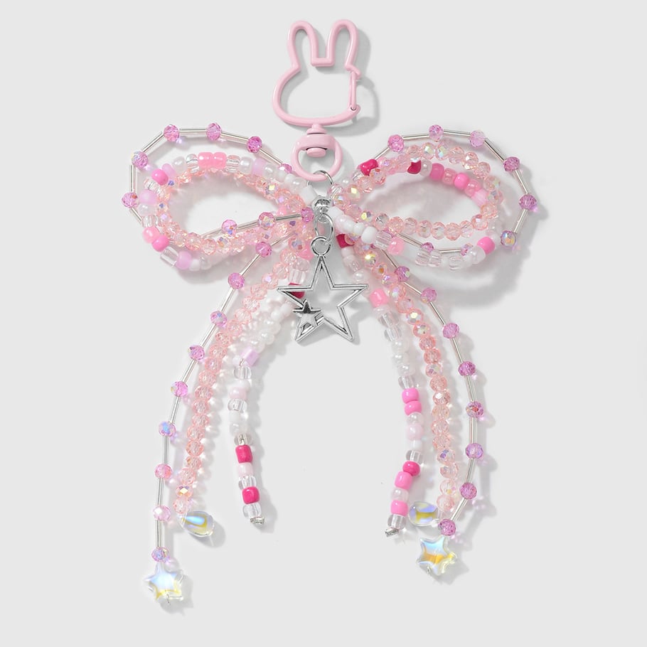 Sweet Beaded Bow Bag Charms 