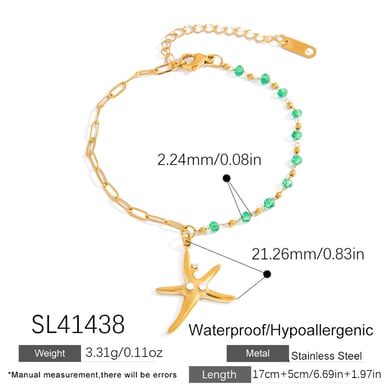 Oceanic Stainless Steel  Gold Color Charm Bracelets h5 Picture2