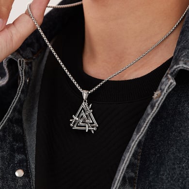 1 Piece Designable Triangle Stainless Steel Men's Pendant Necklaces h5 Picture5