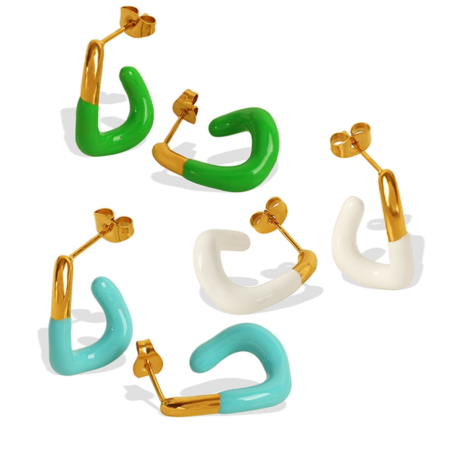 Colorful Stainless Steel Hoop Earrings Picture4