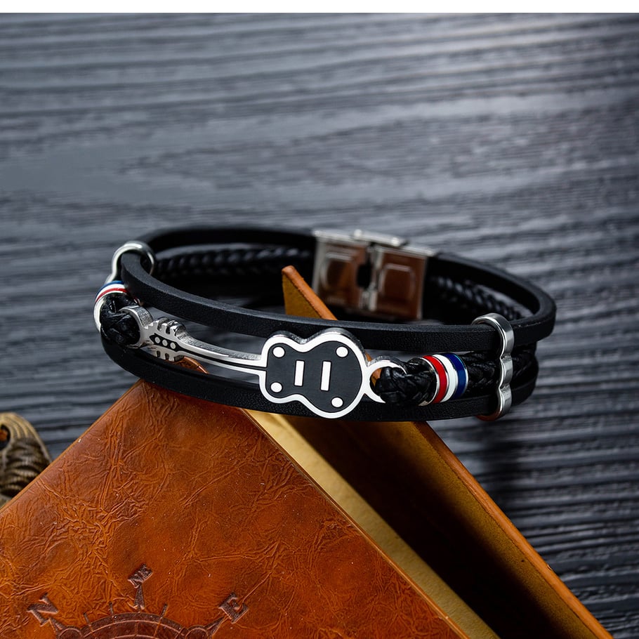 1 Piece Sleek Guitar Stainless Steel Men's Bracelets Picture3