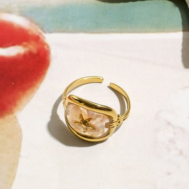 Oceanic Edelstahl Goldfarbene Statement-Ringe h5 Bild4