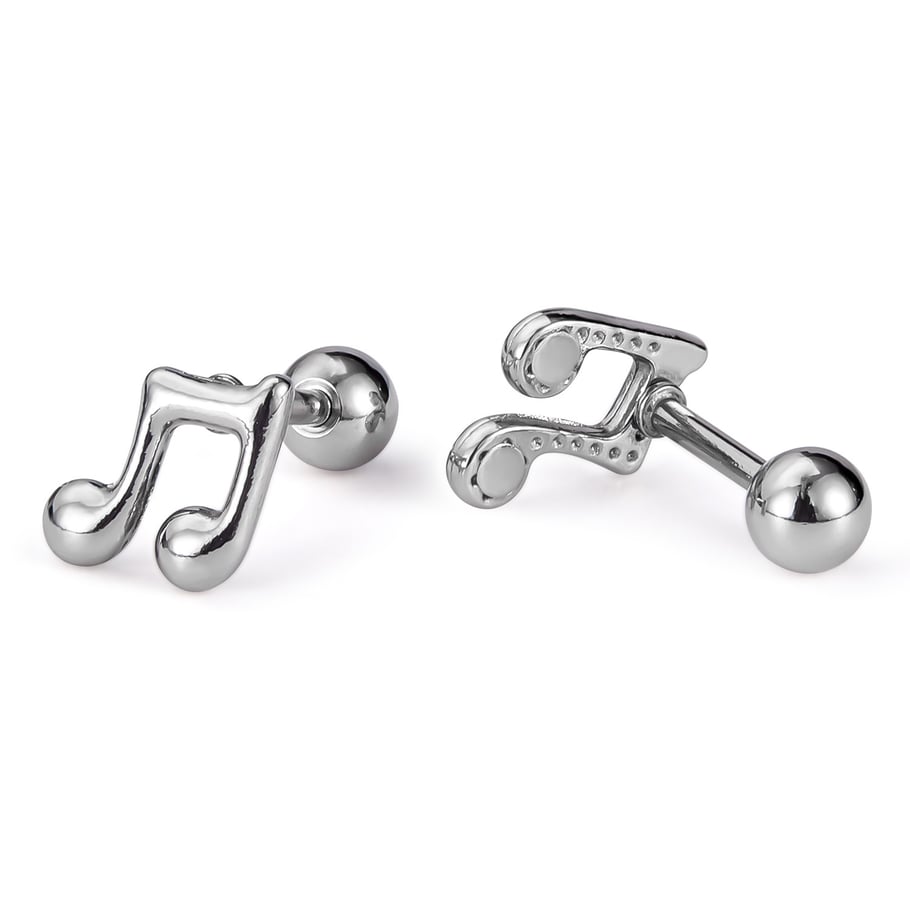 Classic All-match Note Stainless Steel Men's Stud Earrings Picture7