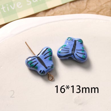 1 Piece Natural Butterfly Ceramics DIY Jewelry Beads h5 