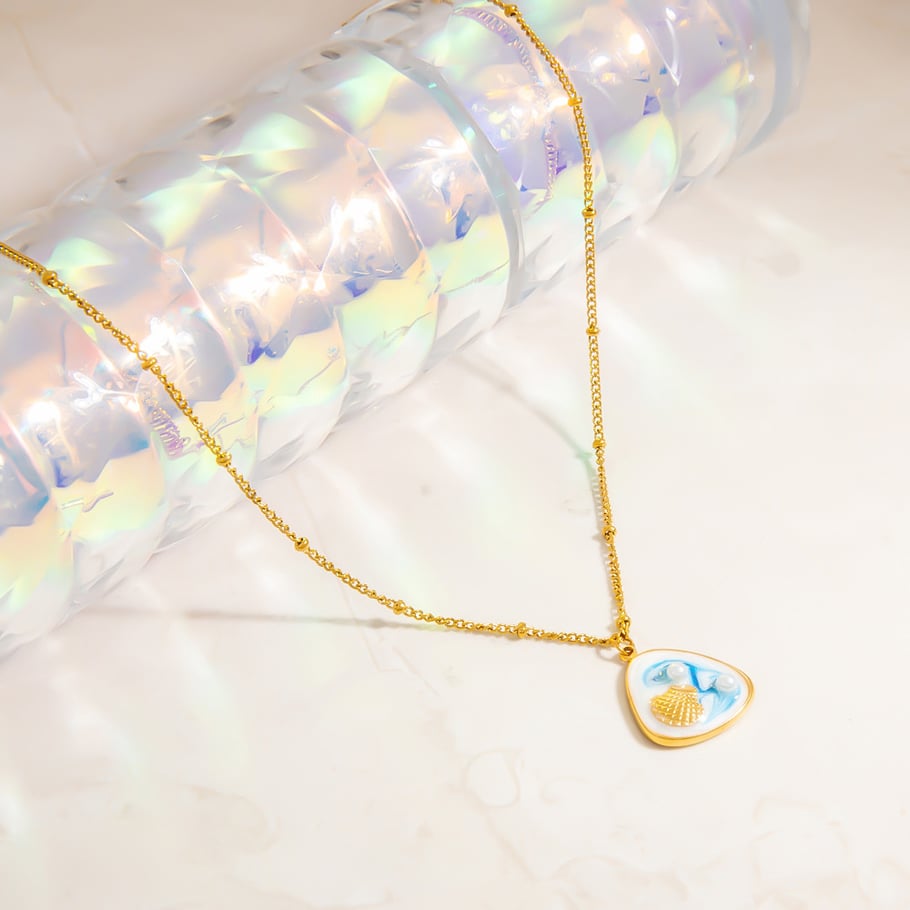 Vacation Stainless Steel Gold Color Pendant Necklaces Picture7