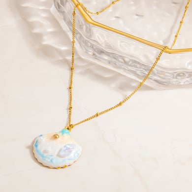Vacation Stainless Steel Gold Color Pendant Necklaces h5 Picture9
