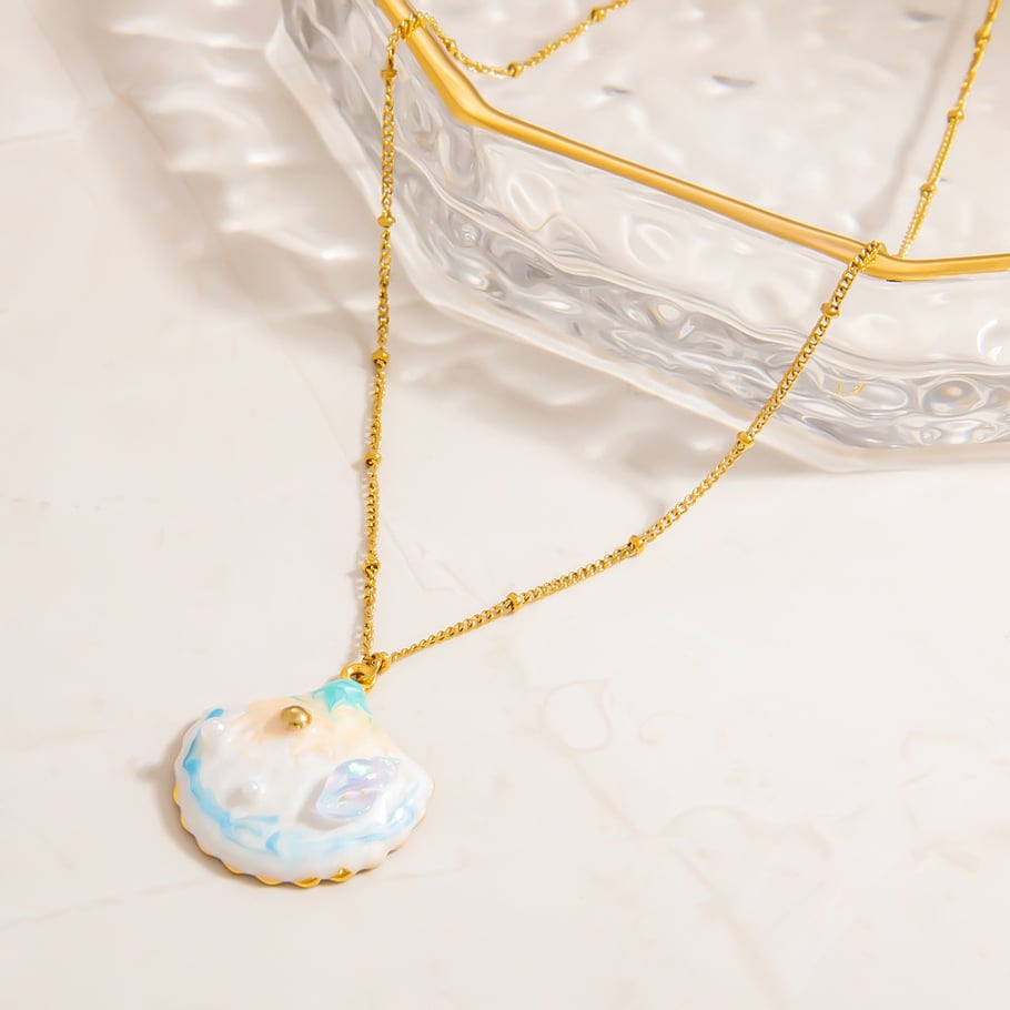 Vacation Stainless Steel Gold Color Pendant Necklaces Picture9