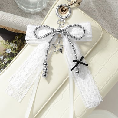 Taschenanhänger mit Perlen und Schleife h5 Bild3