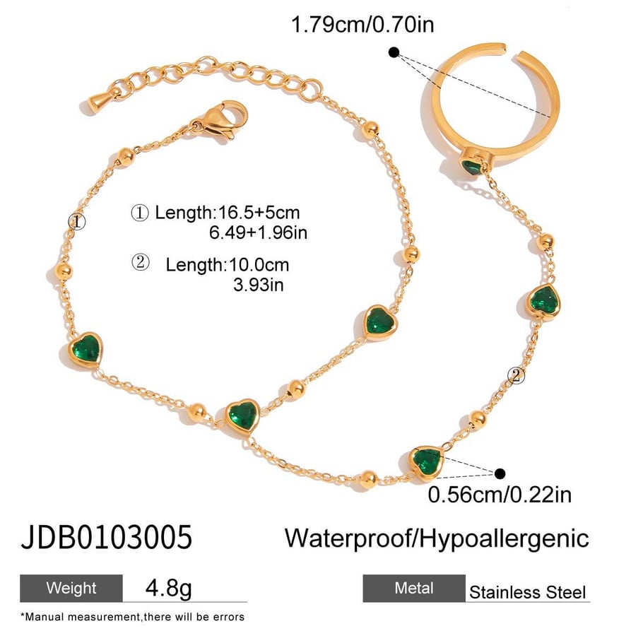 Retro Herz Edelstahl Gold Farbe Charm Armbänder 
