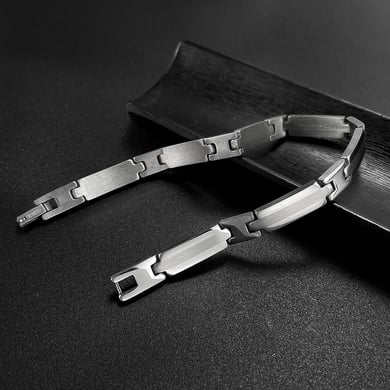 1 Piece Minimalist Series Chic Geometric Stainless Steel Men's Bracelets h5 Picture4