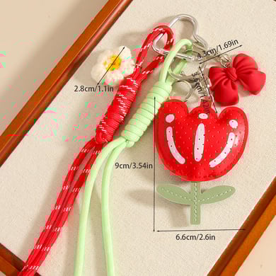 1 Piece Romantic Series PU Flower Knot Bag Pendant h5 Picture2