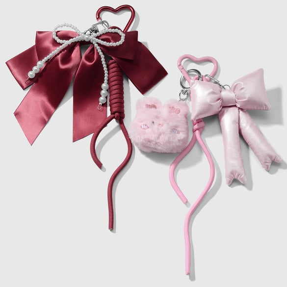 1 Piece Sweet Beaded Bow Bag Charms 2