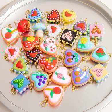 Colorful Heart Stainless Steel DIY Pendant h5 Picture3