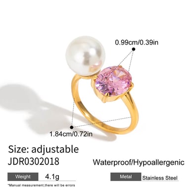 Retro Stainless Steel  Gold Color Gemstone Rings h5 