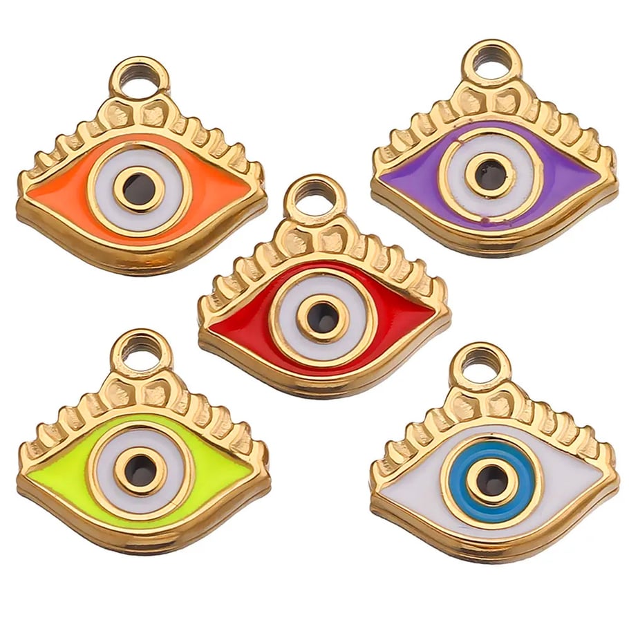 1 Piece Colorful Series Classic Eye Shape Stainless Steel Women's Pendants Picture5