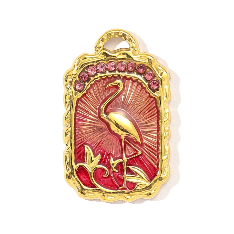 Chic Flamingo Stainless Steel Gold Color Pendants Picture4