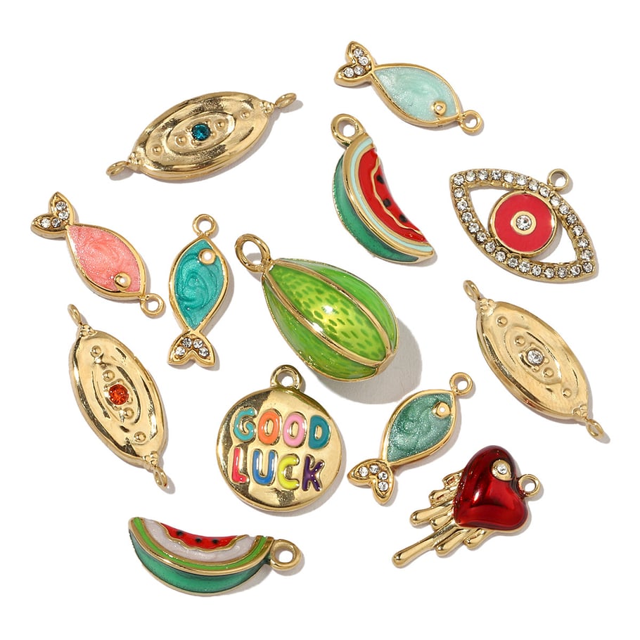 Vivid Watermelon Stainless Steel Gold Color Pendants Picture5