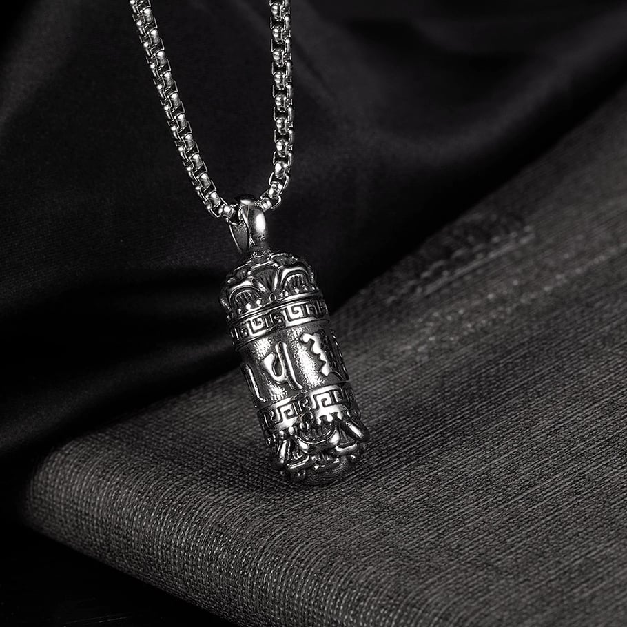 Vintage Cylinder Stainless Steel Men's Necklaces Picture6