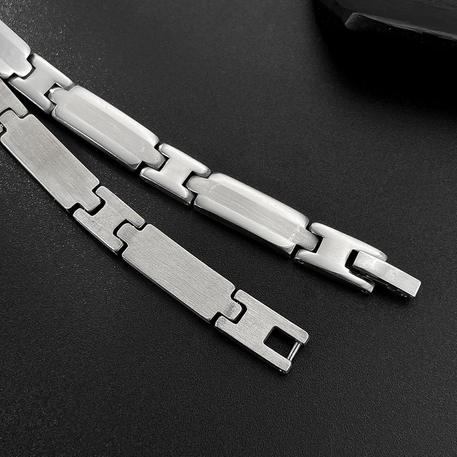 1 Piece Minimalist Series Chic Geometric Stainless Steel Men's Bracelets Picture5
