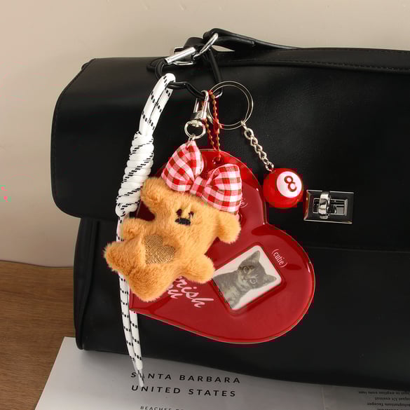 1 breloque de sac pour femme en rayonne, motif animal mignon, série romantique 2