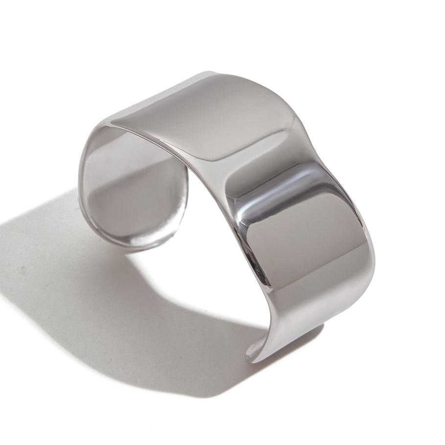 Solid Color Stainless Steel Cuff Bracelet 