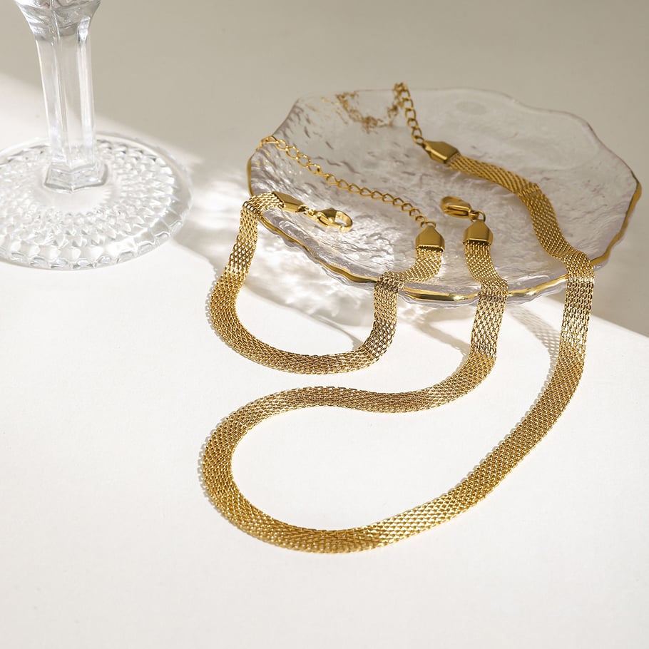 Classic Stainless Steel Gold Color Chain Necklaces Picture2