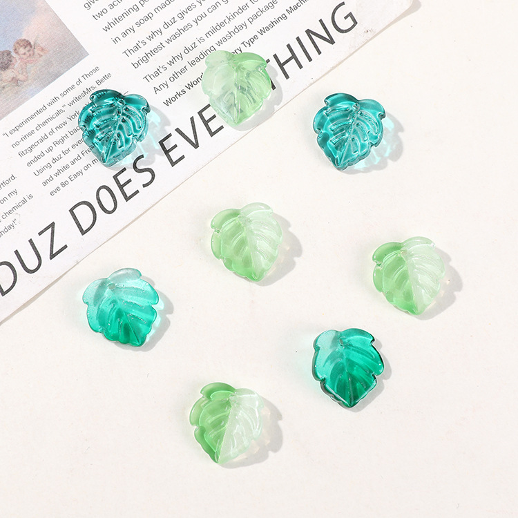 1 pièce de perles de verre à feuilles vives pour bijoux à faire soi-même Image4