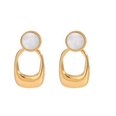 1 Pair Retro Stainless Steel Gold Color Women's Drop Earrings h5 Picture5