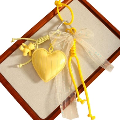 Cute and Delicate Yellow Heart Bow Women's Bag Charms h5 Picture5