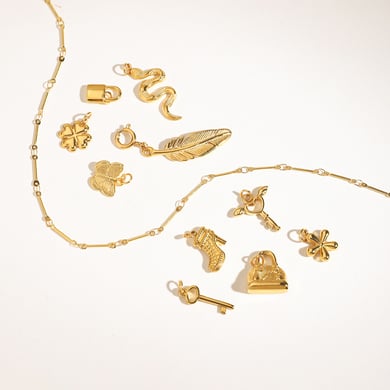 Edelstahl Gold Farbe DIY Anhänger h5 Bild4