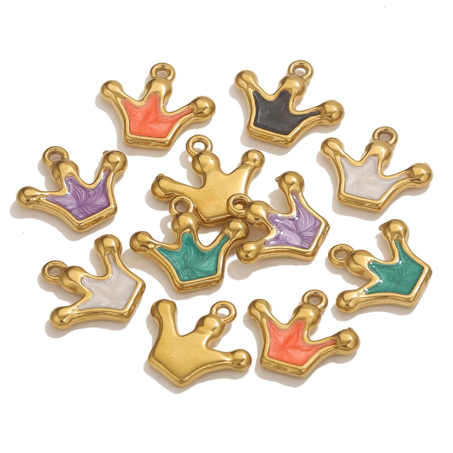 1 Piece Luxurious Crown Shape Stainless Steel Women's Pendants Picture5