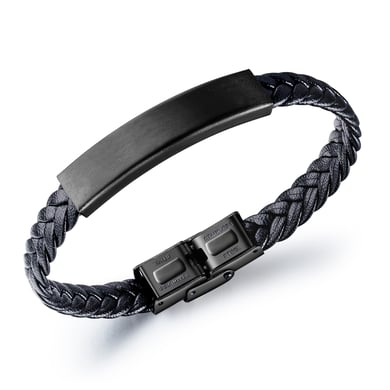 Bracelets minimalistes en acier inoxydable noir pour hommes h5 