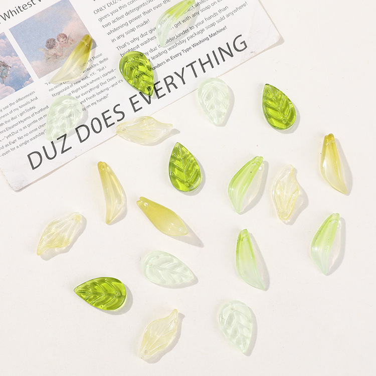 1 Piece Natural Leaf Glass DIY Jewelry Beads Picture4