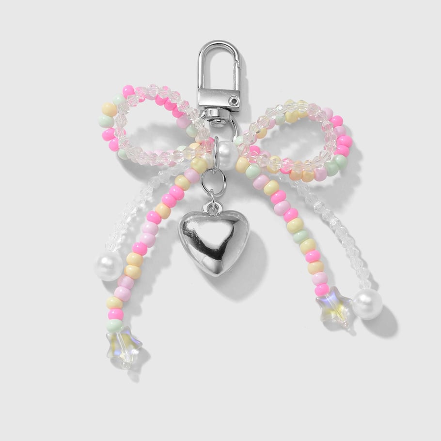 Colorful Beaded Bow Knot Bag Charms 
