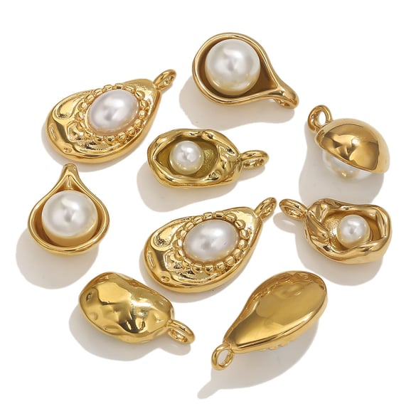 1 pezzo di ciondolo da donna in acciaio inossidabile color oro a forma di goccia irregolare personalizzabile 2