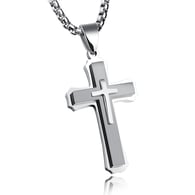 【1213】Natural color pendant + matching chain (square pearl chain 3*55CM) 