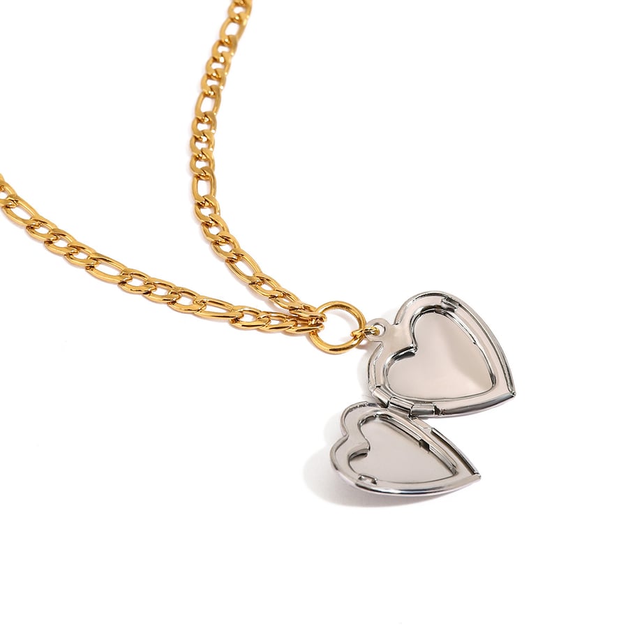 Simple Heart Stainless Steel Mixed Color Pendant Necklaces Picture5