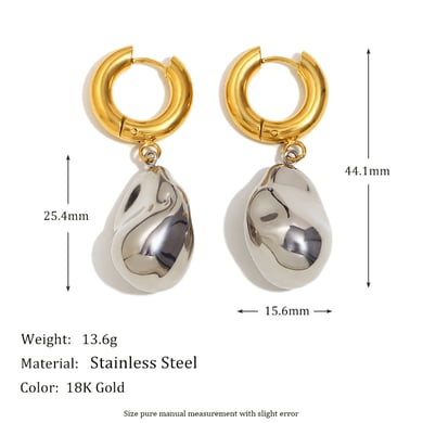 Leichte, elegante Damenohrringe aus goldfarbenem Edelstahl h5 Bild6