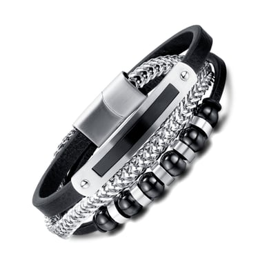 1 Piece Designable Multilayer Stainless Steel Men's Bracelets h5 