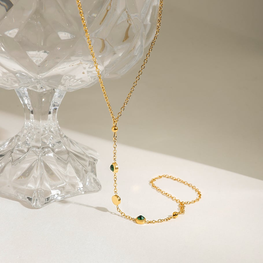Retro Geometric Stainless Steel Gold Color Finger Chain Picture5