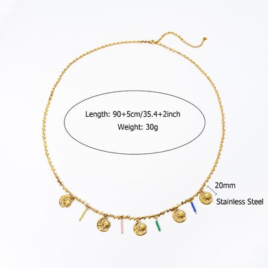 Beach Series Shell Pendants Stainless Steel Gold Color Women's Waist Chains h5 Picture2