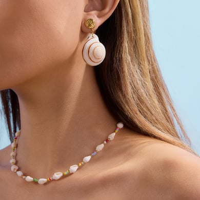 Shell Shape Drop Earrings h5 Picture5